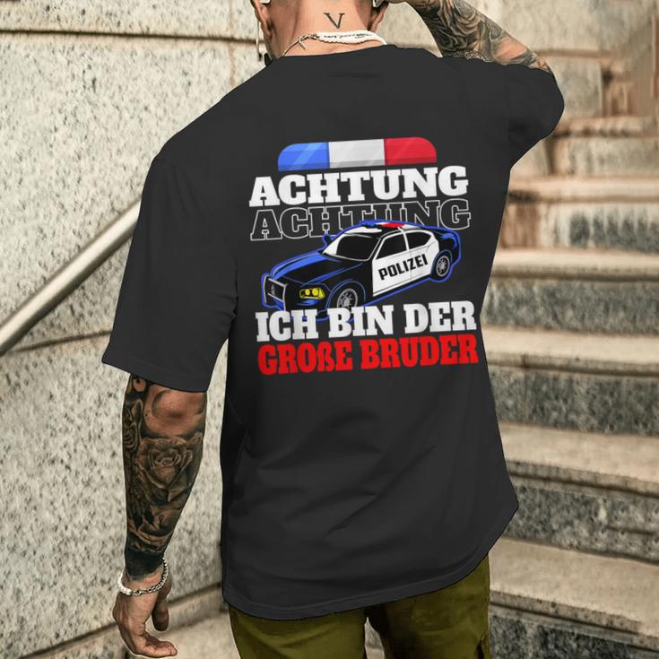 Children's Ich Bin Der Große Bruder Police Siblings T-Shirt mit Rückendruck Geschenke für Ihn