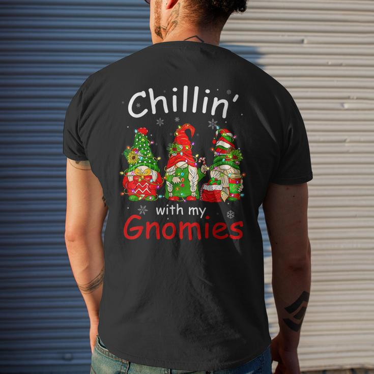 Chillin With My Gnomies Gnome Christmas Pamajas Family Mens Back Print T-shirt Gifts for Him