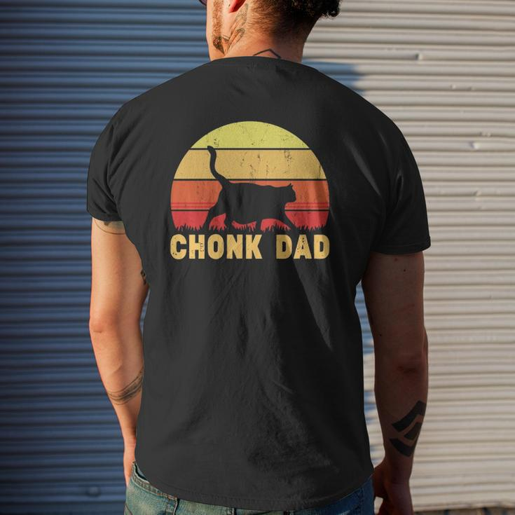 Chonk Dad Fat Cat Dad Meme For Cat Dads Mens Back Print T-shirt Gifts for Him