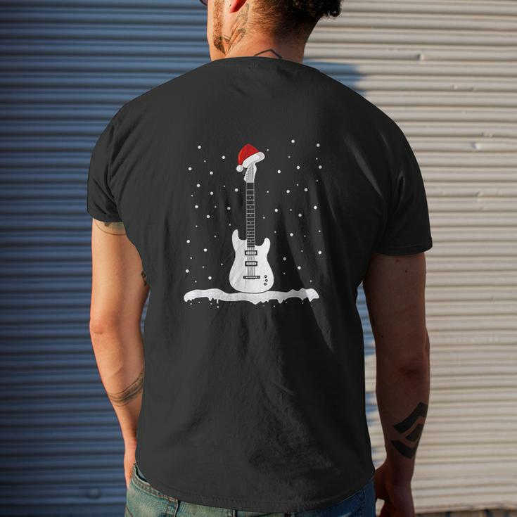 Christmas Bass Guitar Santa Bass Guitar Player Mens Back Print T-shirt Gifts for Him
