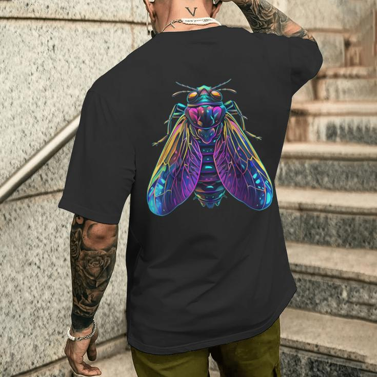 Cicada Insect Bug Colorful Entomology Entomologist Men's T-shirt Back Print Gifts for Him