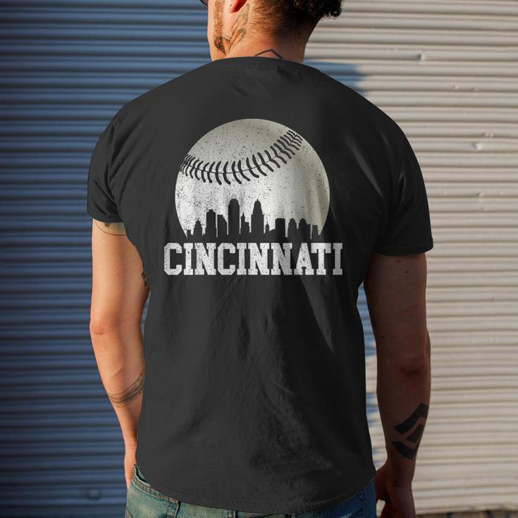 Cincinnati Vintage Baseball Distressed Gameday Retro Men's T-shirt Back Print Gifts for Him