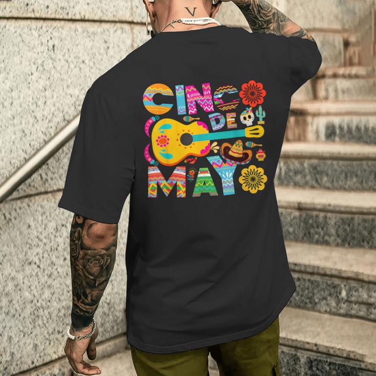 Cinco De Mayo Mexican Taco Guitar Fiesta Cinco De Mayo Men's T-shirt Back Print Gifts for Him