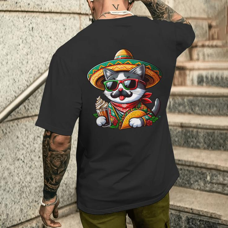 Cinco De Meow Cat Taco Mexican Fiesta Men's T-shirt Back Print Gifts for Him