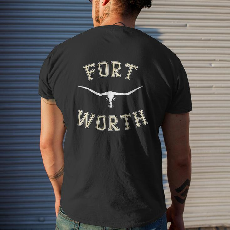 City Texas Vintage Fort Worth Travel Souvenir Mens Back Print T-shirt Gifts for Him