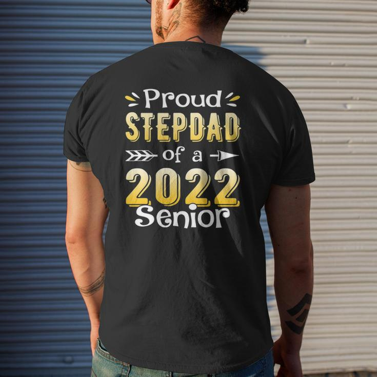 Class Of 2022 Proud Step Dad Of A 2022 Senior Mens Back Print T-shirt Gifts for Him