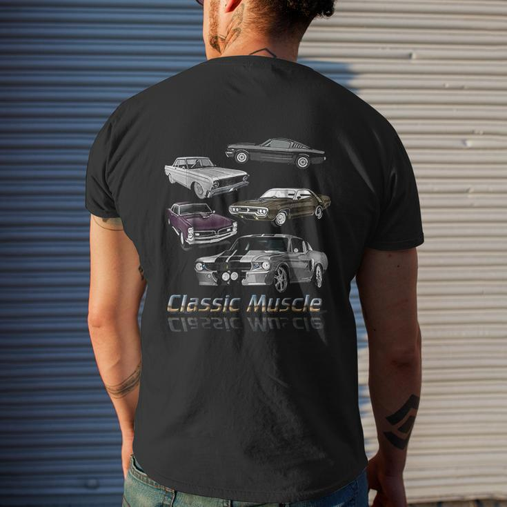 Classic American Muscle Cars Vintage Mens Back Print T-shirt Gifts for Him