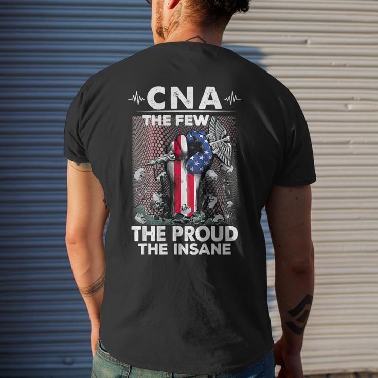 Cna Emt The Few The Proud The Insane Usa American Flag Mens Back Print T-shirt Gifts for Him