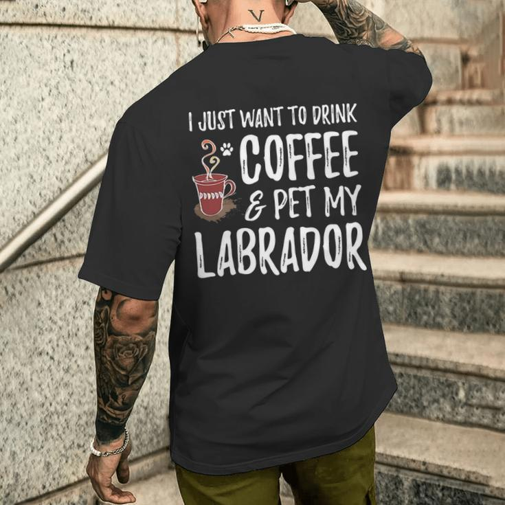 Coffee Lover Labrador Labrador Dog Mom Men's T-shirt Back Print Gifts for Him