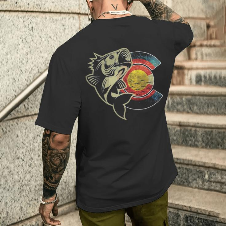 Colorado Flag Fishing Men's T-shirt Back Print Gifts for Him
