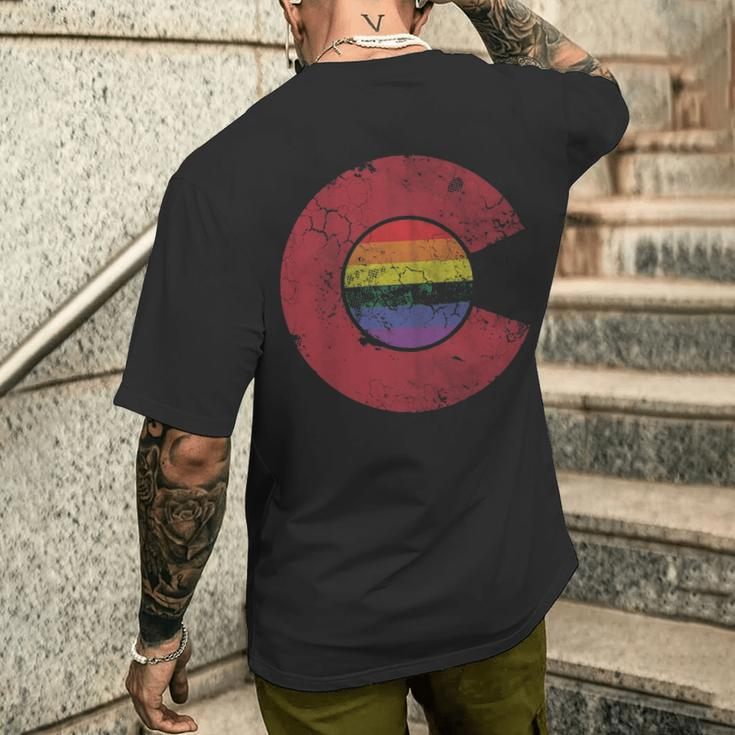 Colorado Flag Lgbt Gay Pride Men's T-shirt Back Print Gifts for Him