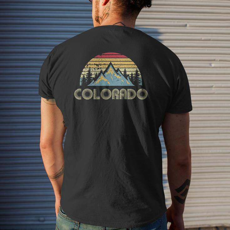 Colorado Retro Vintage Mountains Mens Back Print T-shirt Gifts for Him