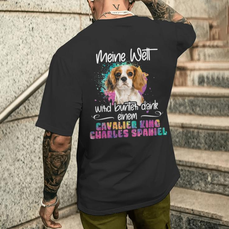 Colourful Cavalier King Charles Spaniel Dog Mummy Men's T-shirt Back Print Gifts for Him