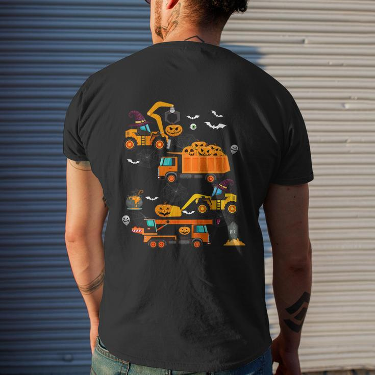 Construction Vehicle Halloween Crane Truck Pumpkin Boys Graphic Printed Casual Daily Basic Mens Back Print T-shirt Gifts for Him