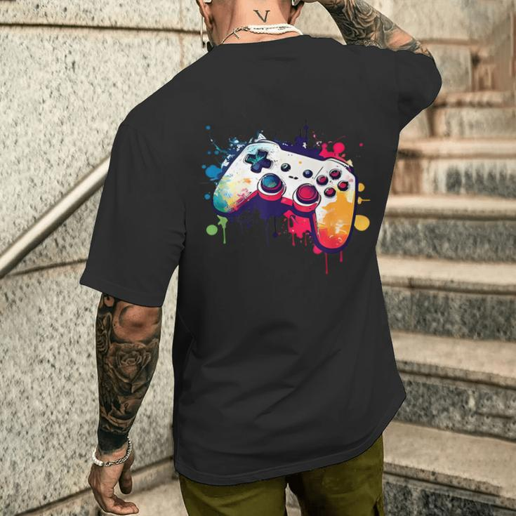 Control All The Things Video Game Controller Gamer Boys Men Men's T-shirt Back Print Gifts for Him