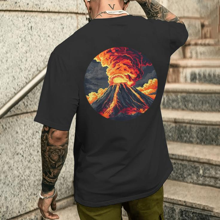 Cool Erupting Volcano Costume For Boys And Girls Men's T-shirt Back Print Gifts for Him
