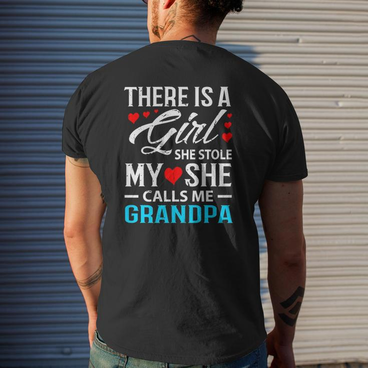 Cool Grandpa From Granddaughter Red Hearts Mens Back Print T-shirt Gifts for Him