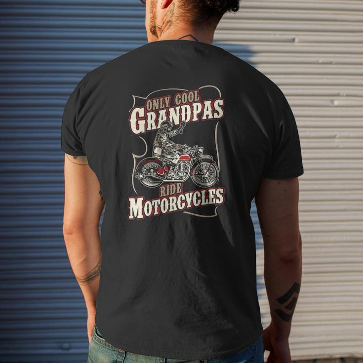 Only Cool Grandpas Ride Motorcycles Grandfather Biker Mens Back Print T-shirt Gifts for Him