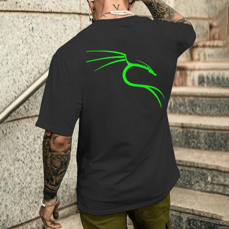 Cool Hacker Nerd Kali Linux Dragon T-Shirt mit Rückendruck Geschenke für Ihn