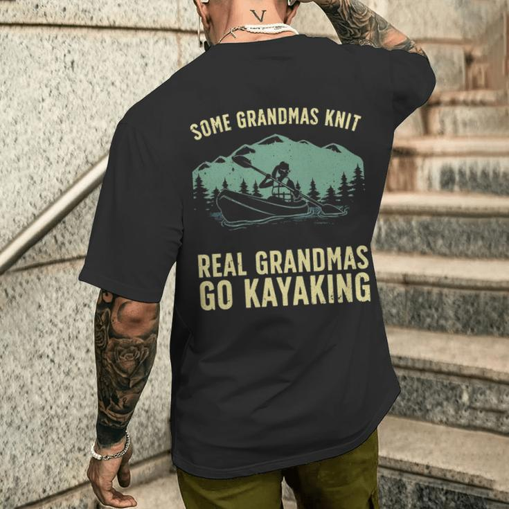 Cool Kayaking For Grandma Mom Kayaker Boating Kayak Boating Men's T-shirt Back Print Gifts for Him