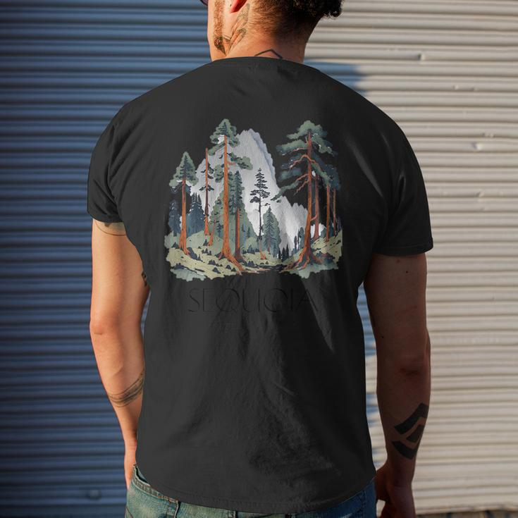 Cool Sequoia National Park Hiking Watercolor Graphic Men's T-shirt Back Print Gifts for Him