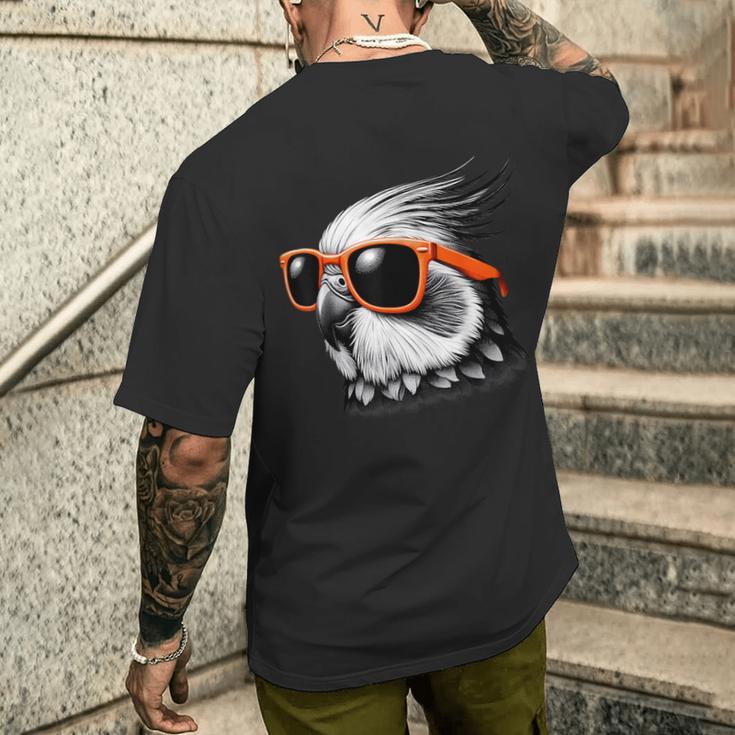 Coole Nymphensittiche Mit Sonnenbrille Grafische Kunst T-Shirt mit Rückendruck Geschenke für Ihn