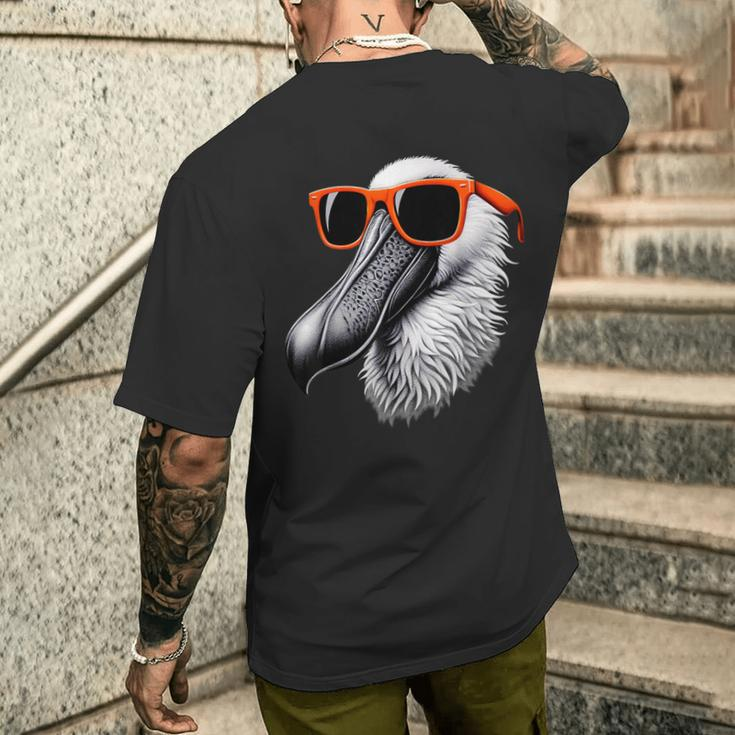 Cooler Spoonbillogel Trägt Sonnenbrille Grafikkunst T-Shirt mit Rückendruck Geschenke für Ihn