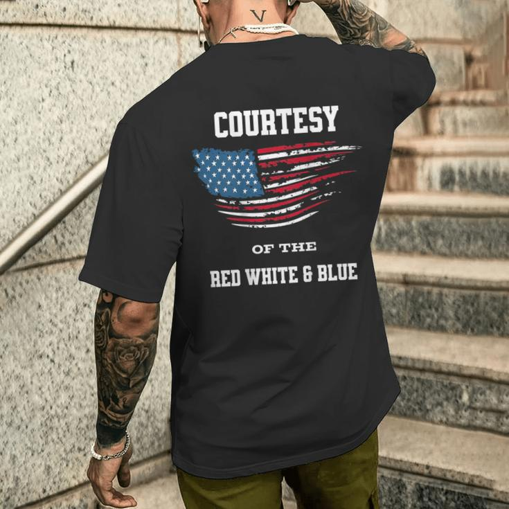 Courtesy Of The Red White And Blue On Back Men's T-shirt Back Print Gifts for Him
