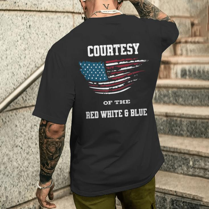 Courtesy Of The Red White And Blue Men's T-shirt Back Print Gifts for Him