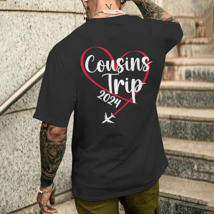 Cousins Trip 2024 Heart Vacation Travel Cousins Weekend Men's T-shirt Back Print Gifts for Him