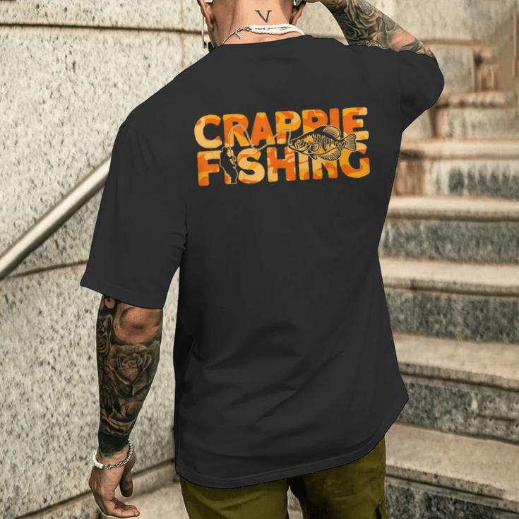 Crappie Fisherman Orange Camouflage Crappie Fishing Men's T-shirt
