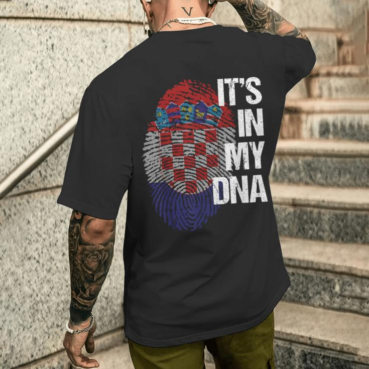 Croatia Croatia Flag Dna T-Shirt mit Rückendruck Geschenke für Ihn