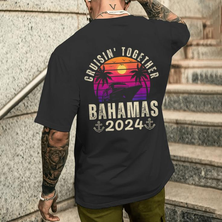 Cruisin Together Bahamas 2024 Family Vacation Caribbean Ship Men's T-shirt Back Print Gifts for Him