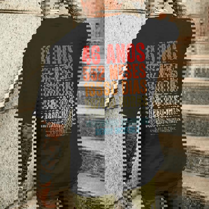Cumpleaños Feliz 46 Años Feliz 46 Años Regalos Originales Camiseta Hombre Estampado Espalda Regalos para él