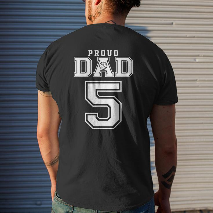 Custom Proud Volleyball Dad Number 5 Personalized For Men Mens Back Print T-shirt Gifts for Him