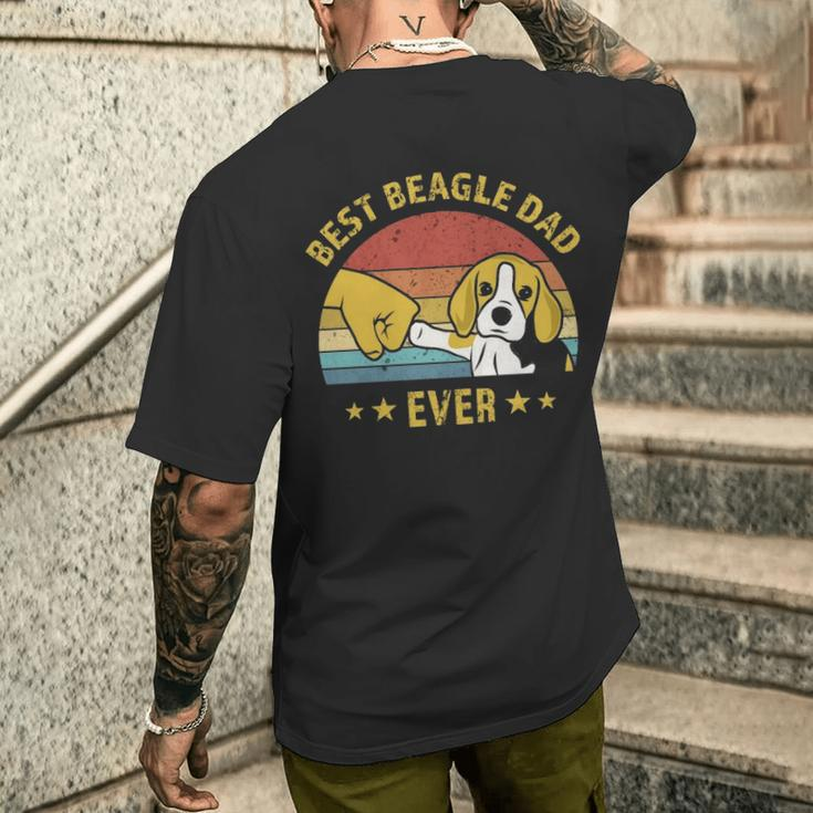 Cute Best Beagle Dad Ever Retro Vintage Puppy Lover Men's T-shirt Back Print Gifts for Him