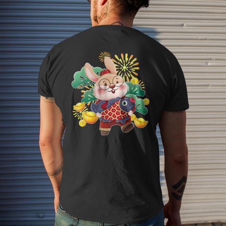 Cute Chinese Zodiac Year Of The Rabbit Lunar New Year 2023 V2 Mens Back Print T-shirt Gifts for Him