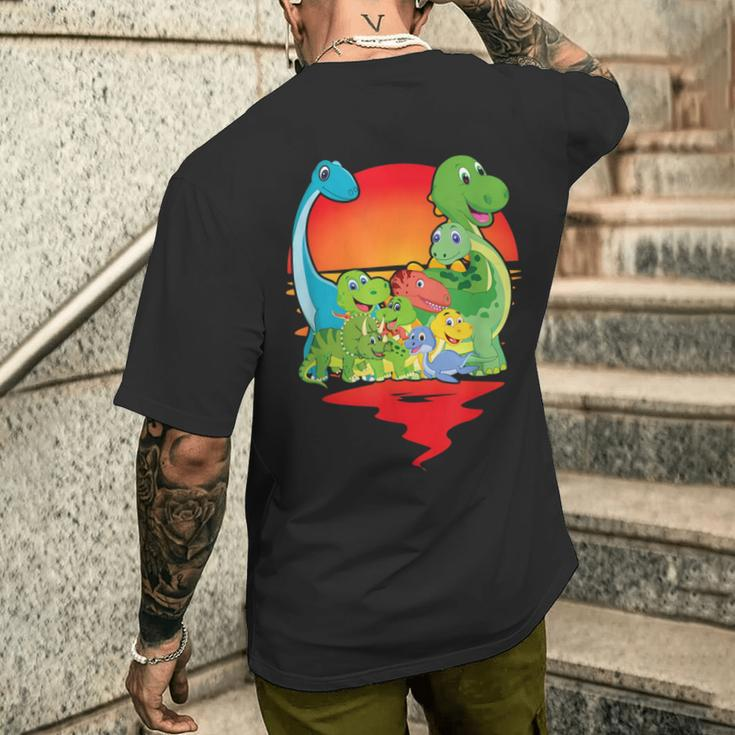 Cute Dinosaur Dinosaurs Prehistoric Dinos T-Shirt mit Rückendruck Geschenke für Ihn