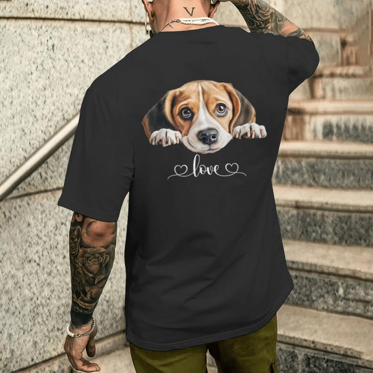 Cute Dog Graphic Love Beagle Puppy Dog Men's T-shirt Back Print Gifts for Him