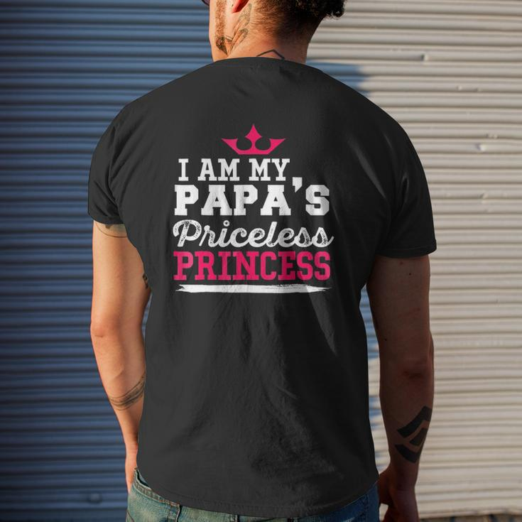 Cute Father I Am My Papa's Priceless Princess Mens Back Print T-shirt Gifts for Him