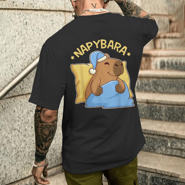 Cute Nap Capybara Pyjamas Nappybara T-Shirt mit Rückendruck Geschenke für Ihn