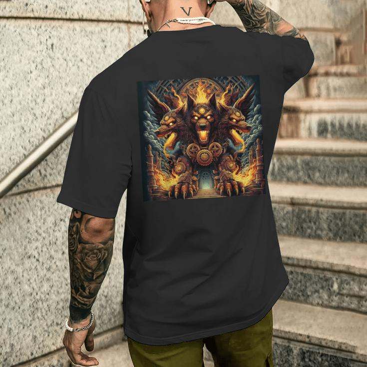 Cyberpunk Style Cerberus Men's T-shirt Back Print Gifts for Him