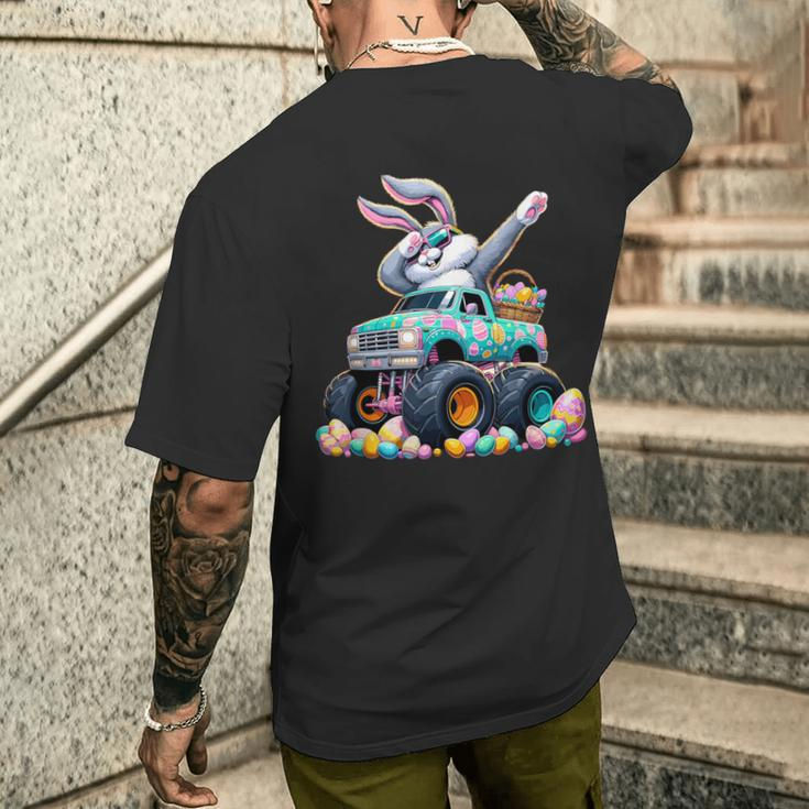 Dabbing Bunny Happy Easter Monster Truck Easter Men's T-shirt Back Print Gifts for Him