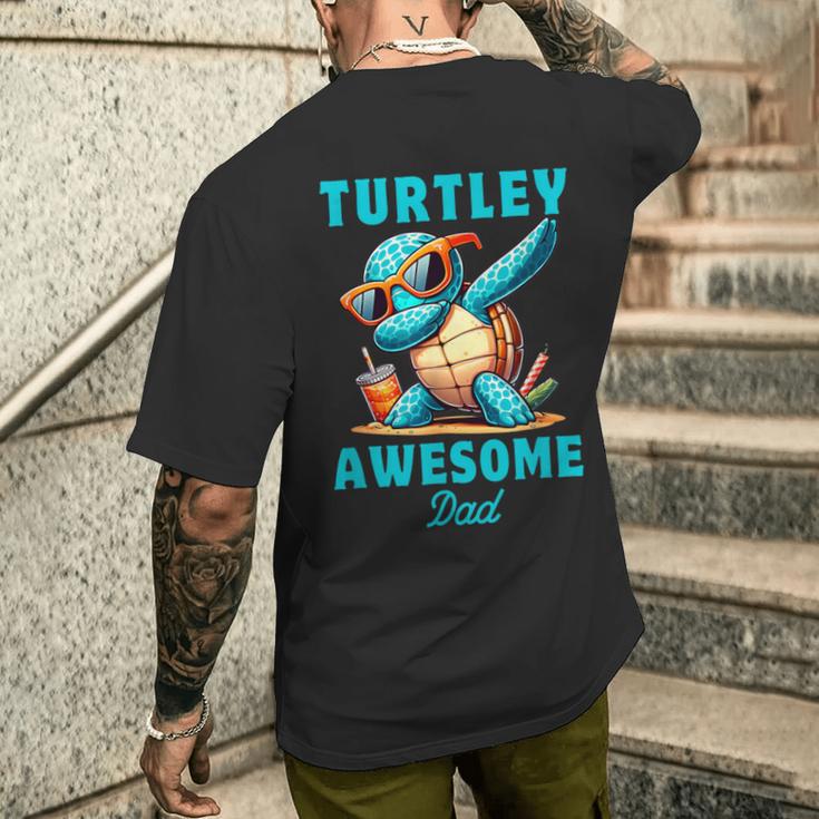 Dabbing Schildkröte Ozean Tierliebhaber Papaatertag T-Shirt mit Rückendruck Geschenke für Ihn