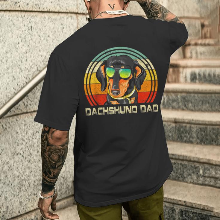 Dachshund Dad Dachshund Papa Lusitg Dachshund T-Shirt mit Rückendruck Geschenke für Ihn