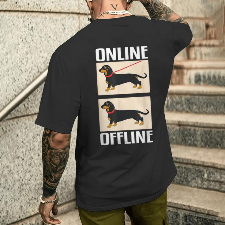 Dachshund Online Dog Owners S T-Shirt mit Rückendruck Geschenke für Ihn