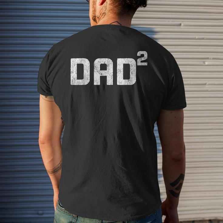 Dad To Be Of 2 Kids 2Nd Power Squared Dad2 Father's Day Mens Back Print T-shirt Gifts for Him
