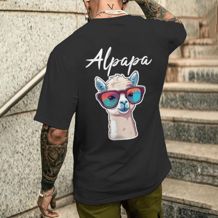 Dad Alpaka Fan Liebhaber Papaatertag Geschenk Alpapa Lama T-Shirt mit Rückendruck Geschenke für Ihn