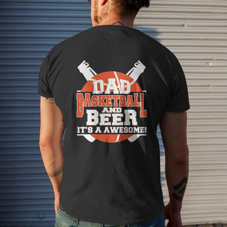 Dad Basketball And Beer Its A Awesome Mens Back Print T-shirt Gifts for Him