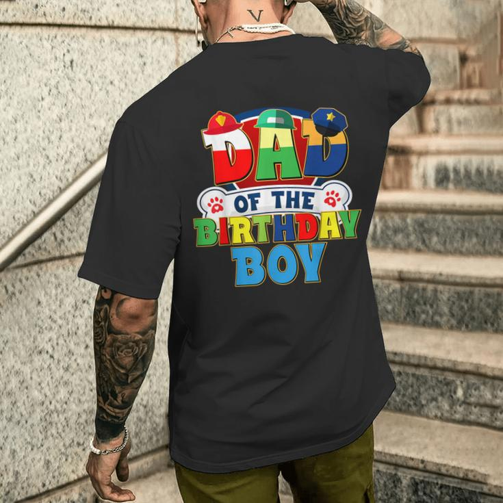 Dad Of The Birthday Boy Dog Paw Family Matching Men's T-shirt Back Print Gifts for Him